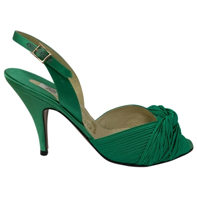 Pre-owned Ferragamo Leather Sandals In Green