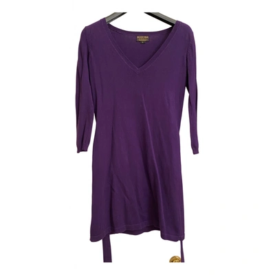 Pre-owned Polo Ralph Lauren Wool Mid-length Dress In Purple