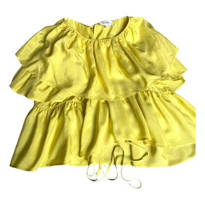 Pre-owned Isa Arfen Silk Blouse In Yellow