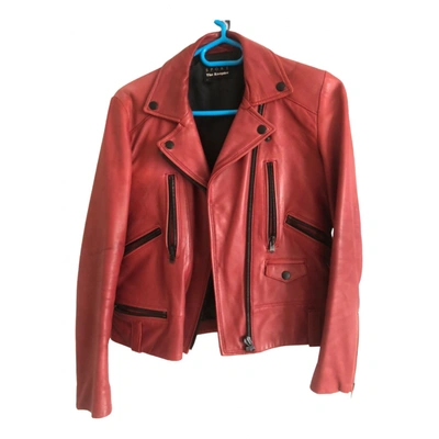 Pre-owned The Kooples Fall Winter 2019 Leather Biker Jacket In Red
