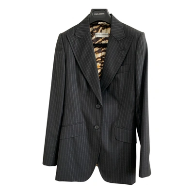 Pre-owned Dolce & Gabbana Wool Suit Jacket In Grey