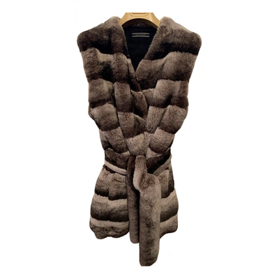 Pre-owned Blancha Faux Fur Cardi Coat In Multicolour