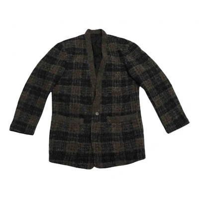Pre-owned Issey Miyake Wool Coat In Grey