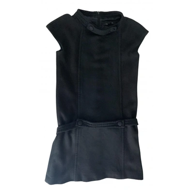 Pre-owned Tara Jarmon Wool Dress In Black