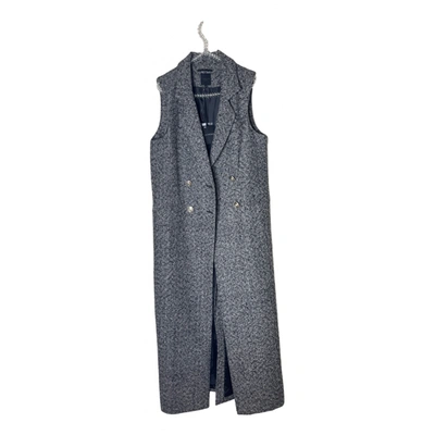 Pre-owned Silvian Heach Wool Cardi Coat In Grey