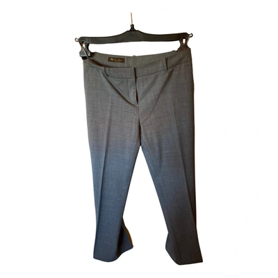 Pre-owned Loro Piana Wool Straight Pants In Grey