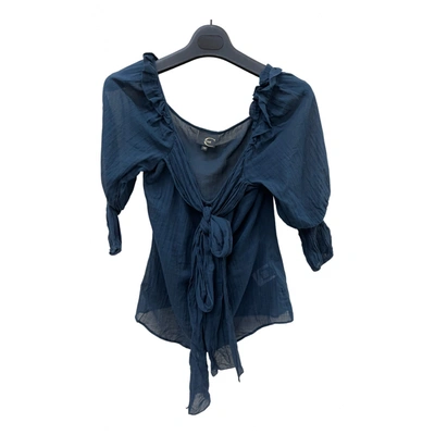 Pre-owned Just Cavalli Blouse In Blue
