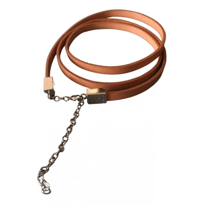 Pre-owned Fendi Multi-accessory Belt Leather Belt In Camel