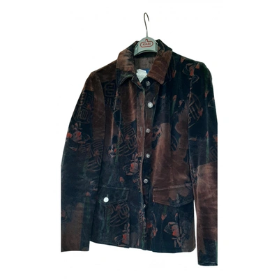 Pre-owned Kenzo Velvet Suit Jacket In Brown