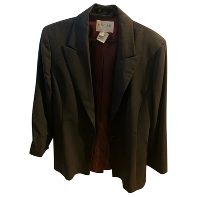 Pre-owned Oscar De La Renta Wool Blazer In Black