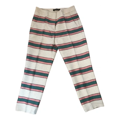 Pre-owned Max Mara Linen Trousers In Multicolour