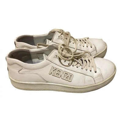 Pre-owned Kenzo Leather Trainers In White