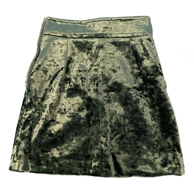 Pre-owned Sandro Velvet Mid-length Skirt In Green