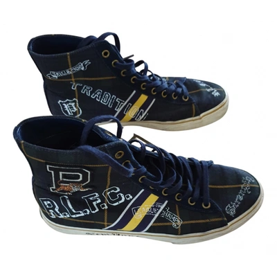 Pre-owned Ralph Lauren Cloth High Trainers In Blue