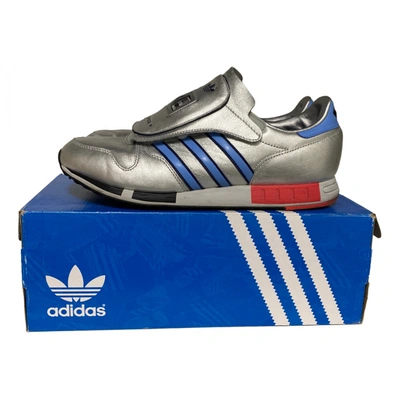 Pre-owned Adidas Originals Leather Low Trainers In Silver