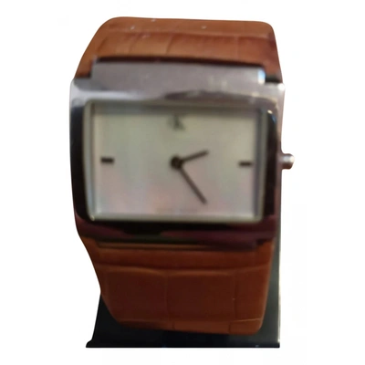 Pre-owned Calvin Klein Watch In Brown