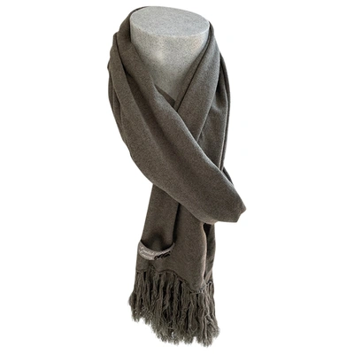 Pre-owned Manila Grace Cashmere Scarf In Green
