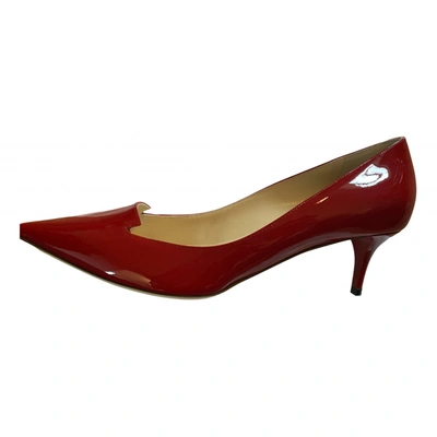 Pre-owned Jimmy Choo Romy Patent Leather Heels In Red