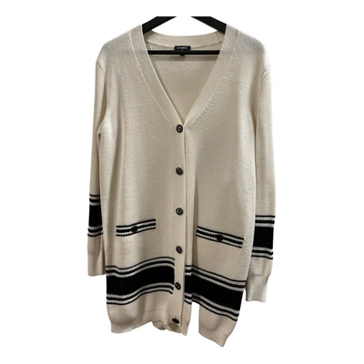 Pre-owned Chanel Silk Cardigan In White