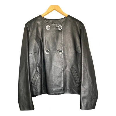 Pre-owned Weill Leather Jacket In Black