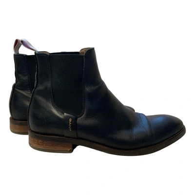 Pre-owned Gant Leather Ankle Boots In Black