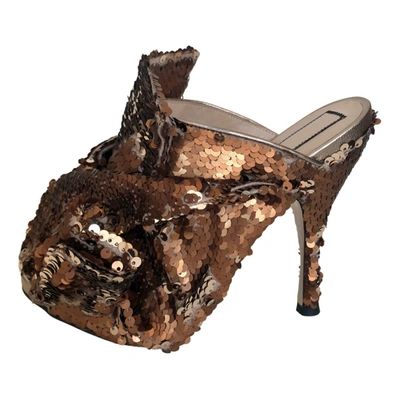 Pre-owned N°21 Glitter Sandals In Gold
