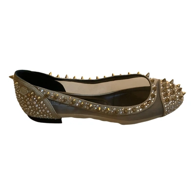 Pre-owned Philipp Plein Cloth Ballet Flats In Gold
