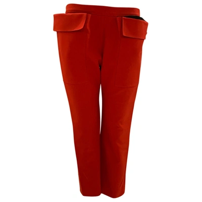 Pre-owned Maison Rabih Kayrouz Wool Trousers In Red