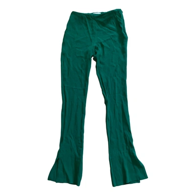 Pre-owned Galvan Silk Trousers In Green