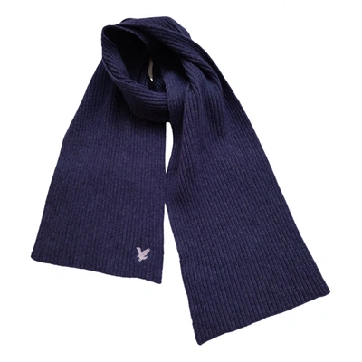 Pre-owned Lyle & Scott Wool Scarf & Pocket Square In Purple
