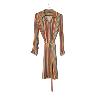 Pre-owned Cacharel Silk Mid-length Dress In Multicolour