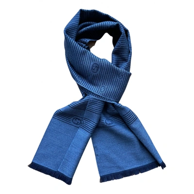 Pre-owned Gucci Wool Scarf & Pocket Square In Blue