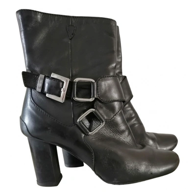 Pre-owned Cesare Paciotti Leather Ankle Boots In Black