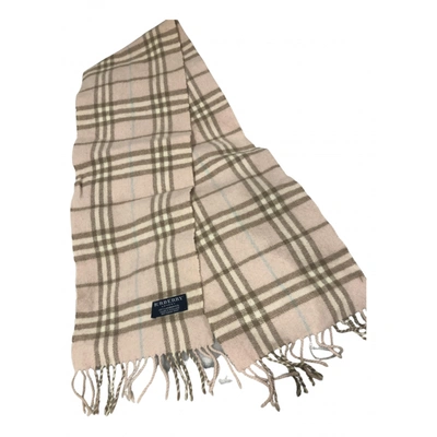 Pre-owned Burberry Wool Scarf In Pink