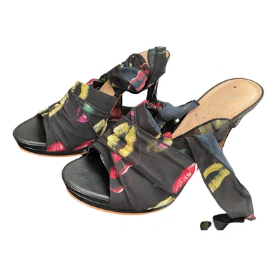 Pre-owned Miss Sixty Cloth Sandals In Black