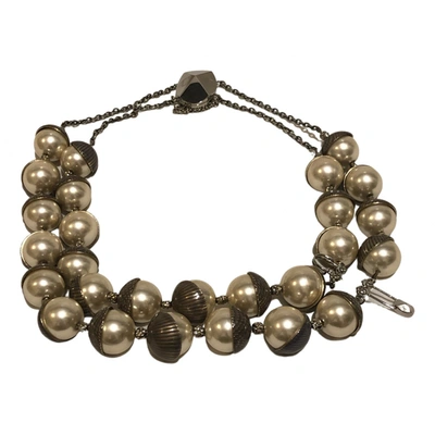 Pre-owned Dior Perles Necklace In Metallic