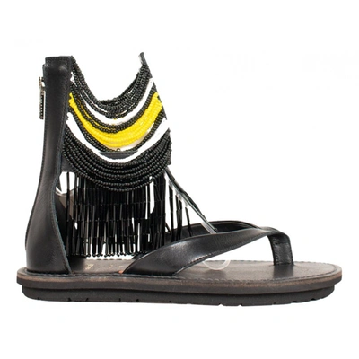 Pre-owned Sacai Leather Sandal In Black