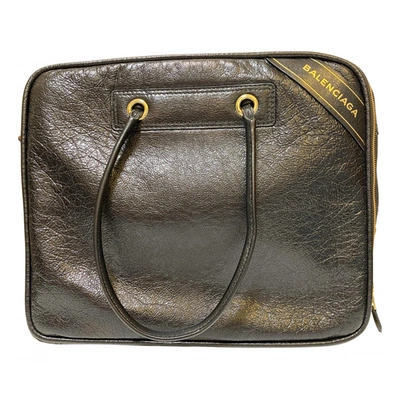 Pre-owned Balenciaga Blanket Leather Handbag In Black