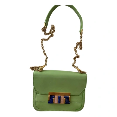 Pre-owned Oscar De La Renta Leather Handbag In Green