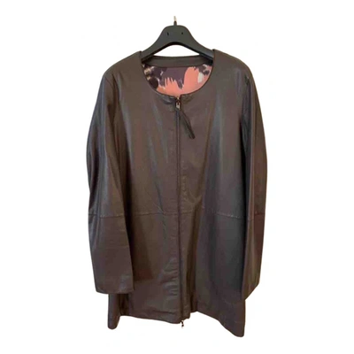 Pre-owned Maliparmi Leather Coat In Brown