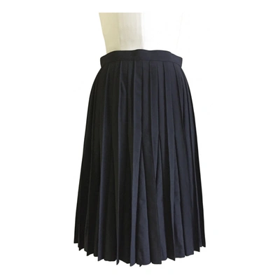 Pre-owned Junya Watanabe Wool Mid-length Skirt In Black