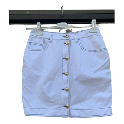Pre-owned Moschino Mini Skirt In White