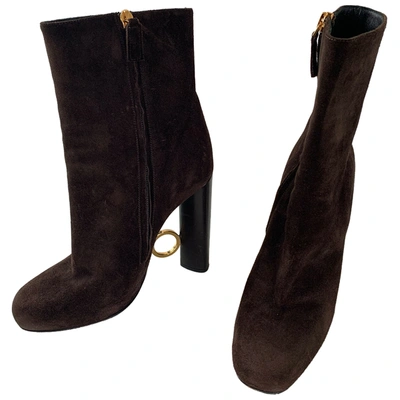 Pre-owned Tom Ford Ankle Boots In Brown