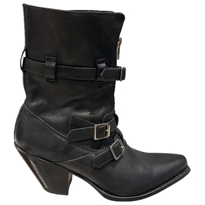 Pre-owned Celine Leather Ankle Boots In Black