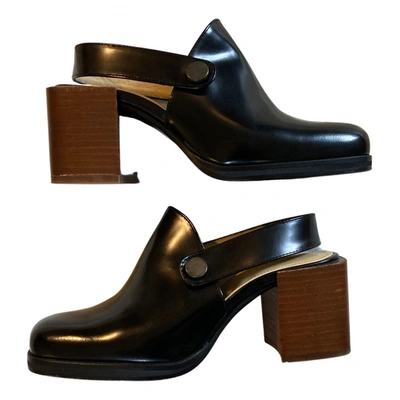Pre-owned Lemaire Leather Mules & Clogs In Black