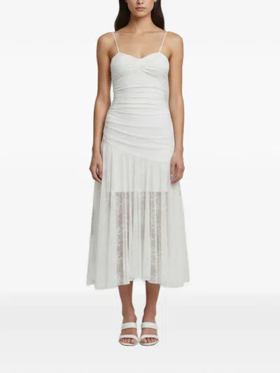 Pre-owned 424 Adela Draped Lace Midi Dress In White