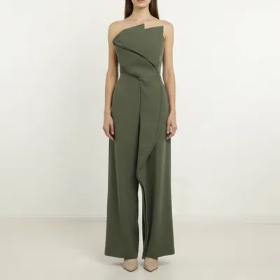 Pre-owned 424 Azzi & Osta Green Crepe Look 8 Strapless Jumpsuit M