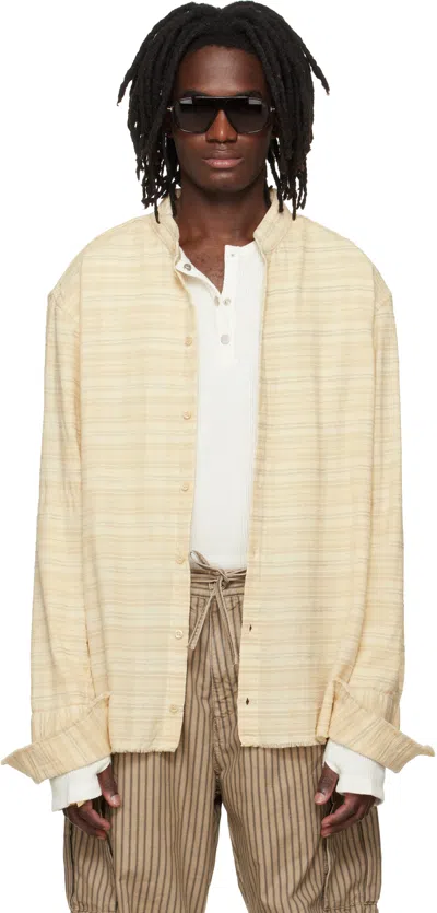 424 Beige Flannel Shirt In Yellow