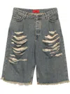 424 Big Daddy Distressed Denim Shorts In Blue