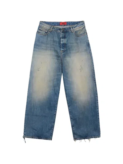 424 Big Daddy Distressed-effect Wide-leg Jeans In Blue